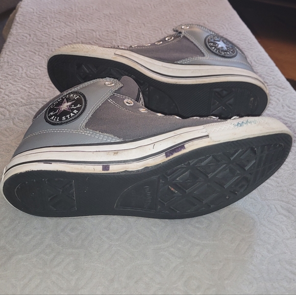 CONVERSE CHUCK TAYLOR 2 Tone Gray Leather & Canvas High Tops - Picture 5 of 13